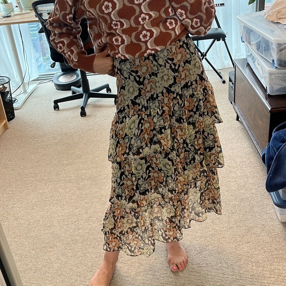 The Kooples silk midi-maxi skirt